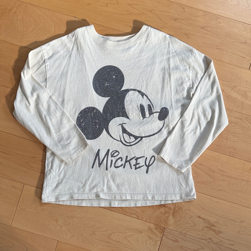 Disney Mickey Mouse Kids Long Sleeve Tee - Cream